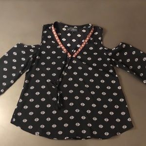 Flirty, Bohemian, Cold Shoulder Shirt